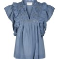 Neo Noir - Jayla S Voile Top - Smoke Blue	