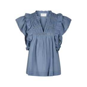 Neo Noir - Jayla S Voile Top - Smoke Blue	