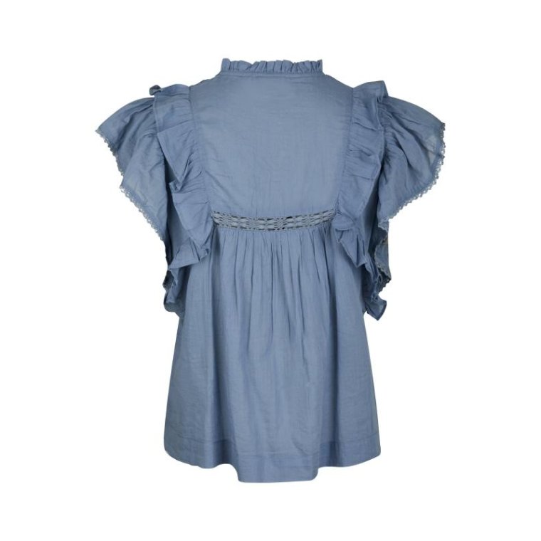Neo Noir - Jayla S Voile Top - Smoke Blue	