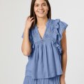 Neo Noir - Jayla S Voile Top - Smoke Blue	