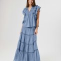 Neo Noir - Jayla S Voile Top - Smoke Blue	