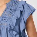 Neo Noir - Jayla S Voile Top - Smoke Blue	