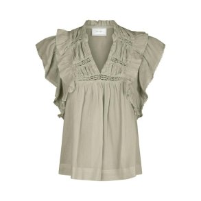 Neo Noir - JAYLA S VOILE TOP - Smoke Green