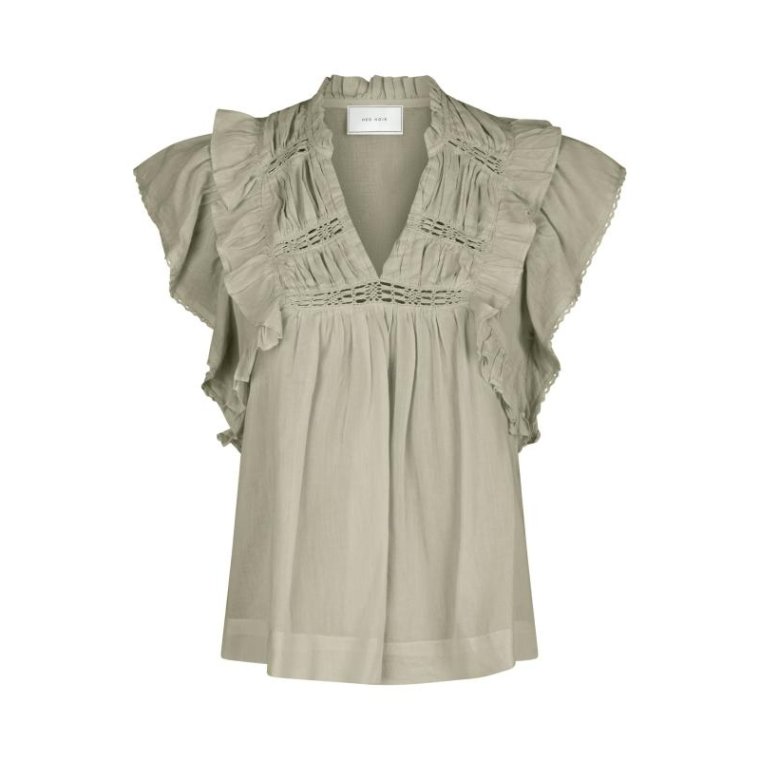 Neo Noir - JAYLA S VOILE TOP - Smoke Green