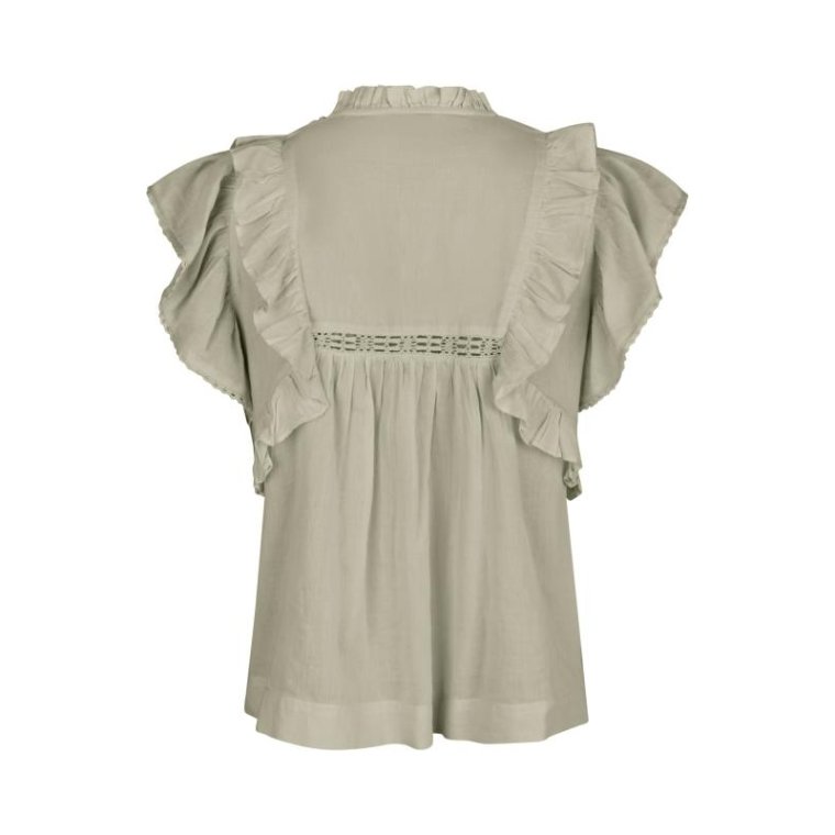 Neo Noir - JAYLA S VOILE TOP - Smoke Green