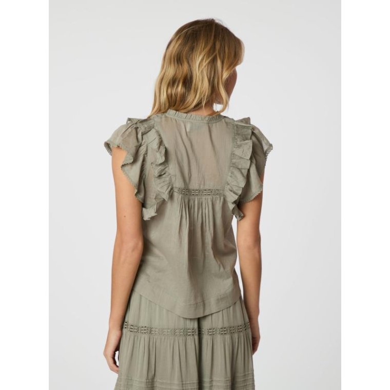 Neo Noir - JAYLA S VOILE TOP - Smoke Green