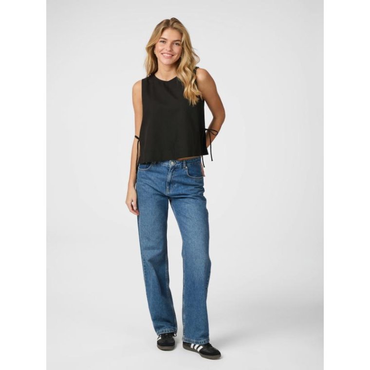 Neo Noir - Svetlana linen Top - Black