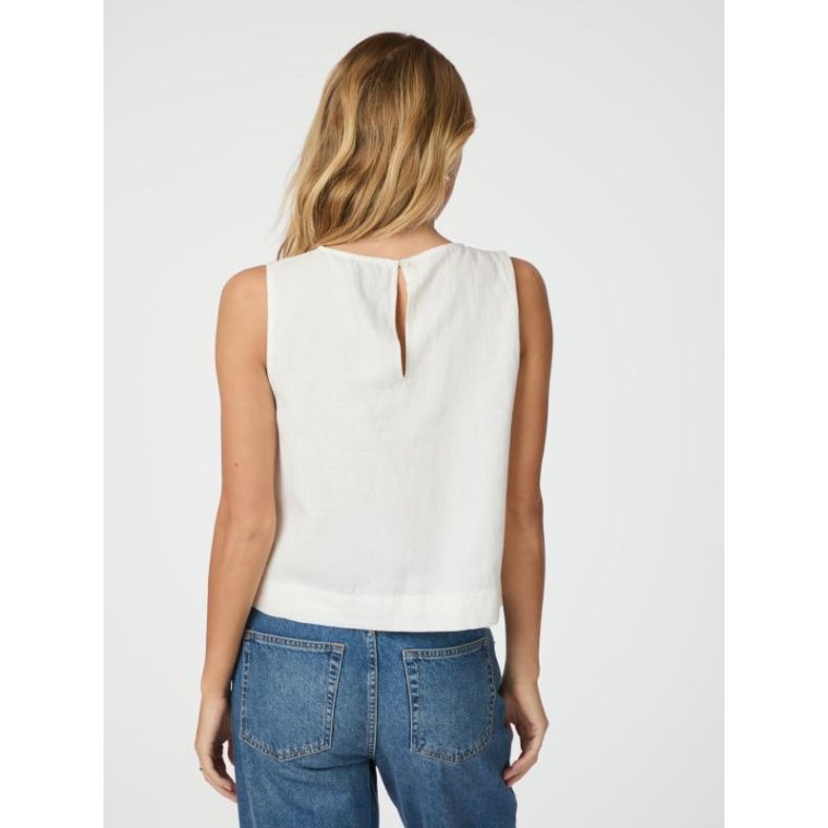 Neo Noir - Svetlana linen Top - White