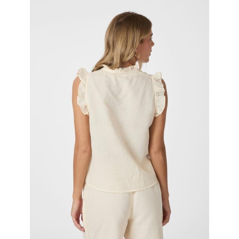 Neo Noir - Siona Linen Top - Light Yellow