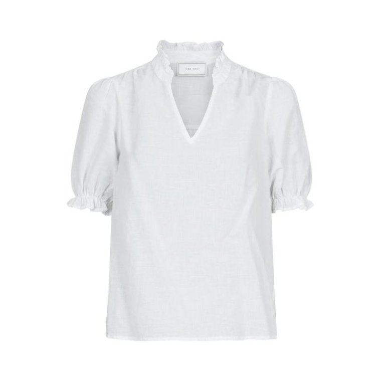 Neo Noir - ODESA LINEN BLOUSE - White