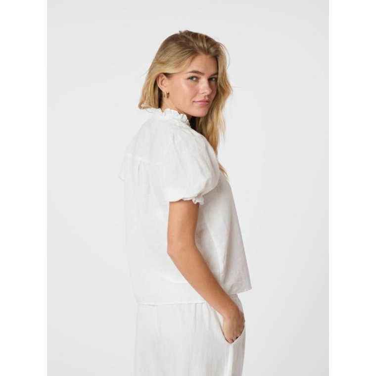 Neo Noir - ODESA LINEN BLOUSE - White