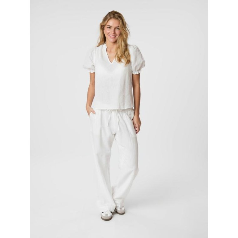 Neo Noir - ODESA LINEN BLOUSE - White