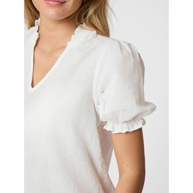 Neo Noir - ODESA LINEN BLOUSE - White