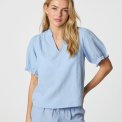Neo Noir - ODESA LINEN BLOUSE - Light Blue