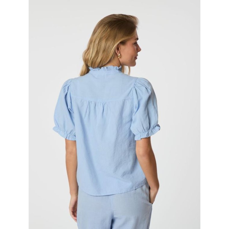 Neo Noir - ODESA LINEN BLOUSE - Light Blue