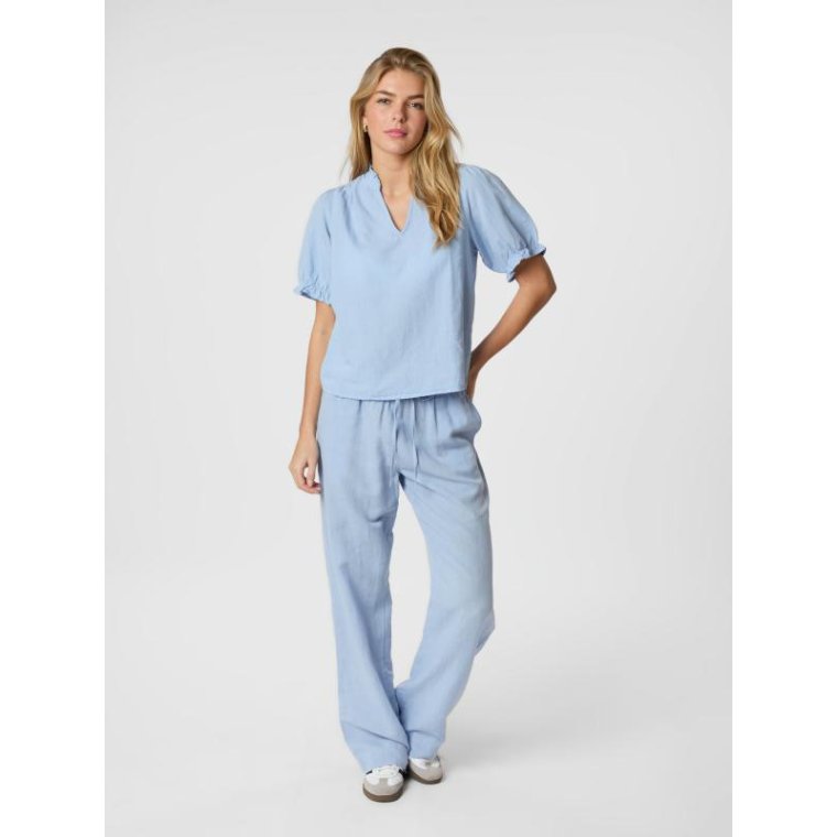 Neo Noir - ODESA LINEN BLOUSE - Light Blue