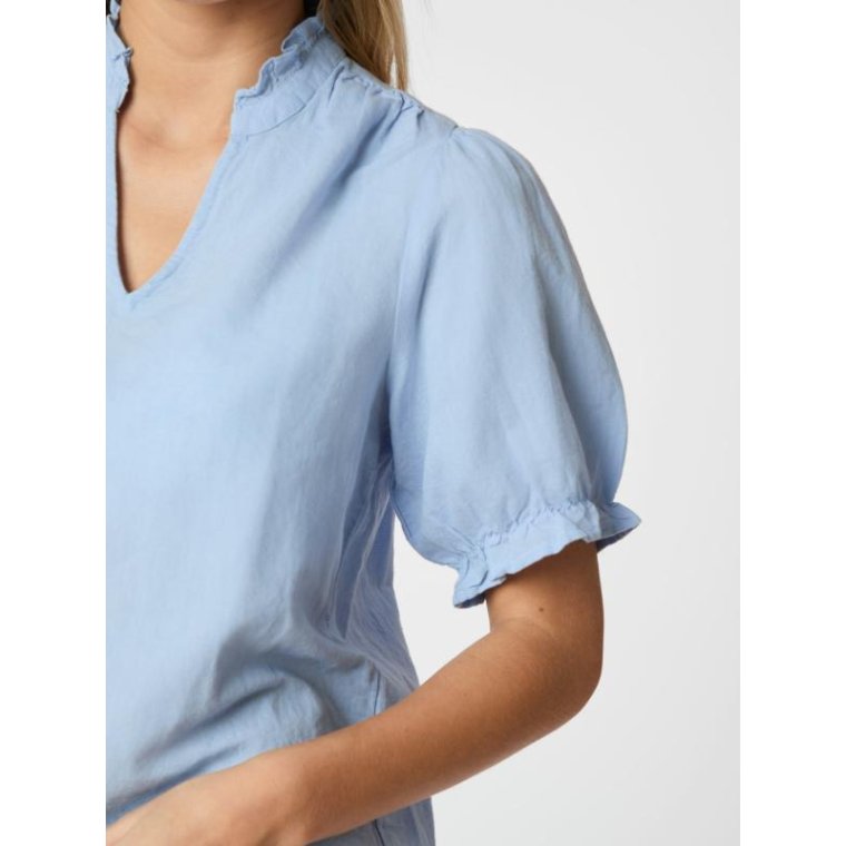Neo Noir - ODESA LINEN BLOUSE - Light Blue