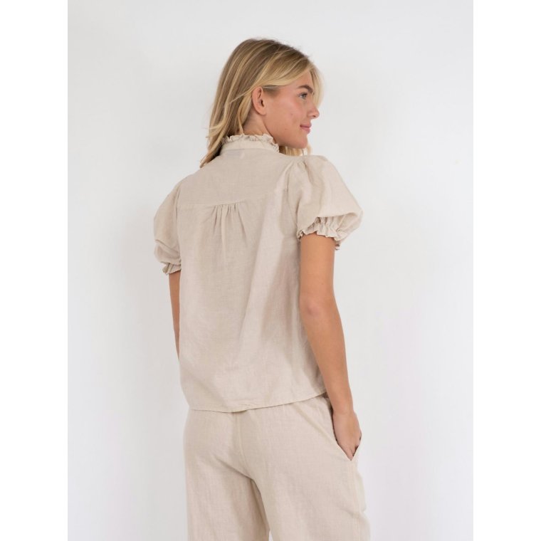 Neo Noir - ODESA LINEN BLOUSE - Sand
