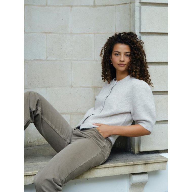 Neo Noir - Trudy Knit Cardigan - Beige Melange	