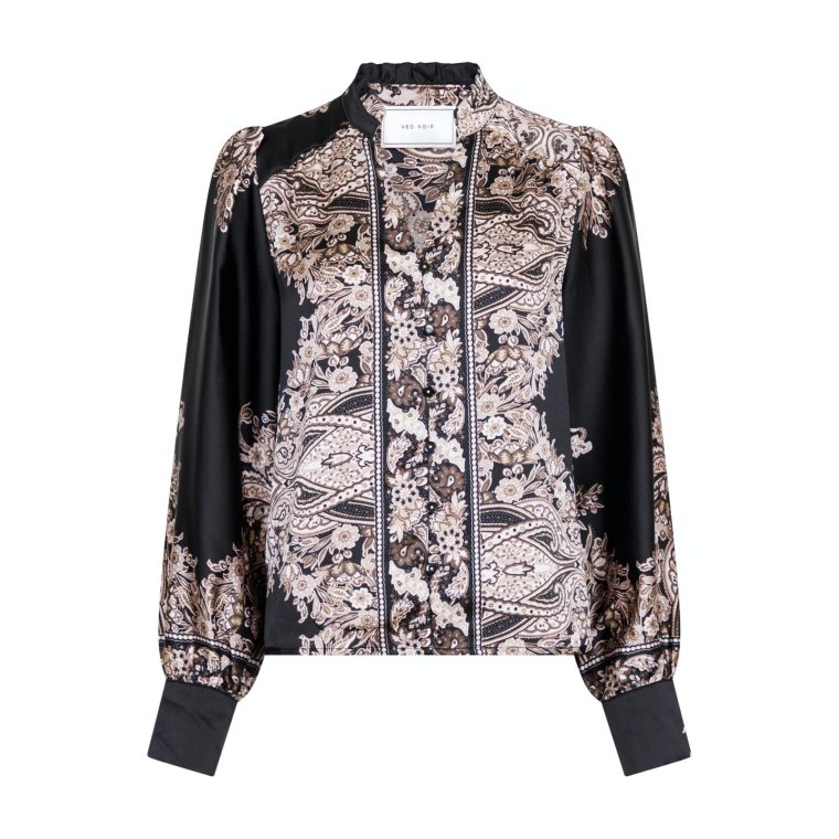 Neo Noir - MASSIMA PAISLEY BORDER BLOUSE - Black