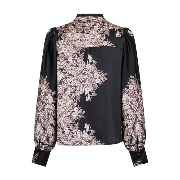 Neo Noir - MASSIMA PAISLEY BORDER BLOUSE - Black