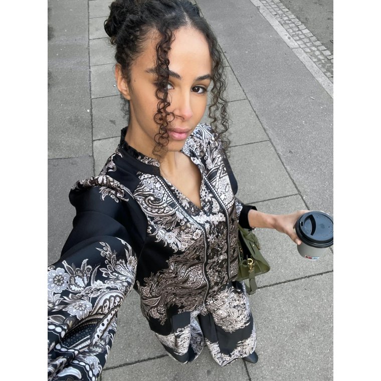 Neo Noir - MASSIMA PAISLEY BORDER BLOUSE - Black