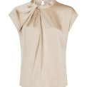 Neo Noir - Fleur Drapy Satin Blouse - Dark Sand