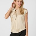 Neo Noir - Fleur Drapy Satin Blouse - Dark Sand