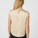 Neo Noir - Fleur Drapy Satin Blouse - Dark Sand