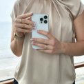 Neo Noir - Fleur Drapy Satin Blouse - Dark Sand