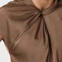 Neo Noir - Fleur Drapy Satin Blouse - Dusty Brown