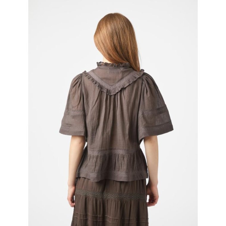 Neo Noir - Evienne S Voile Top - Dark brown