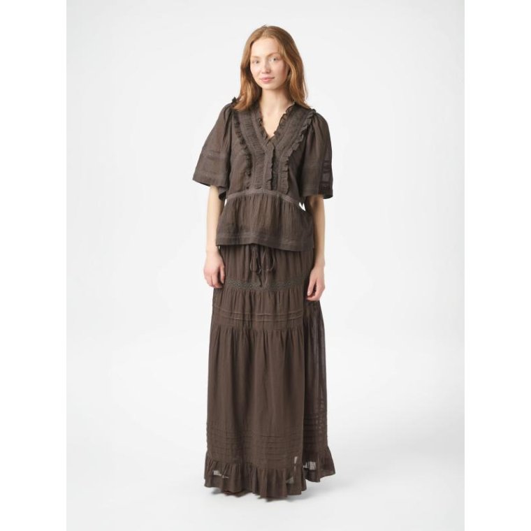 Neo Noir - Evienne S Voile Top - Dark brown
