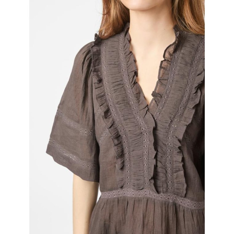 Neo Noir - Evienne S Voile Top - Dark brown