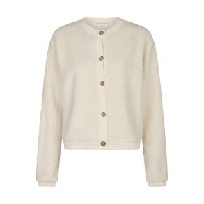 Neo Noir - Limo Fluffy Knit Cardigan - Creme