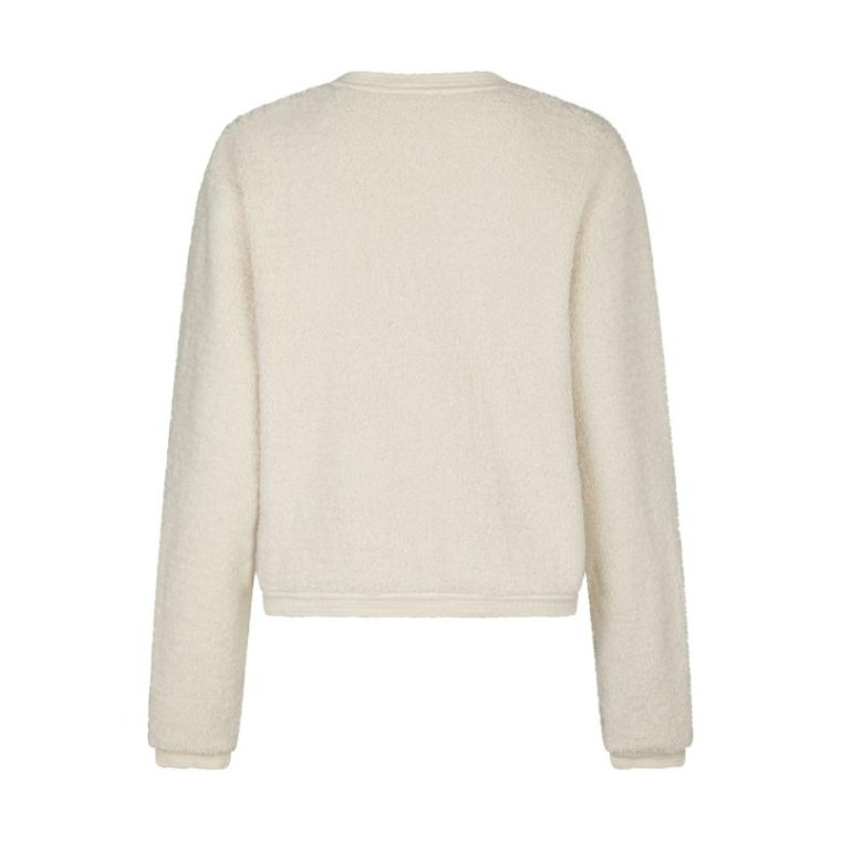 Neo Noir - Limo Fluffy Knit Cardigan - Creme