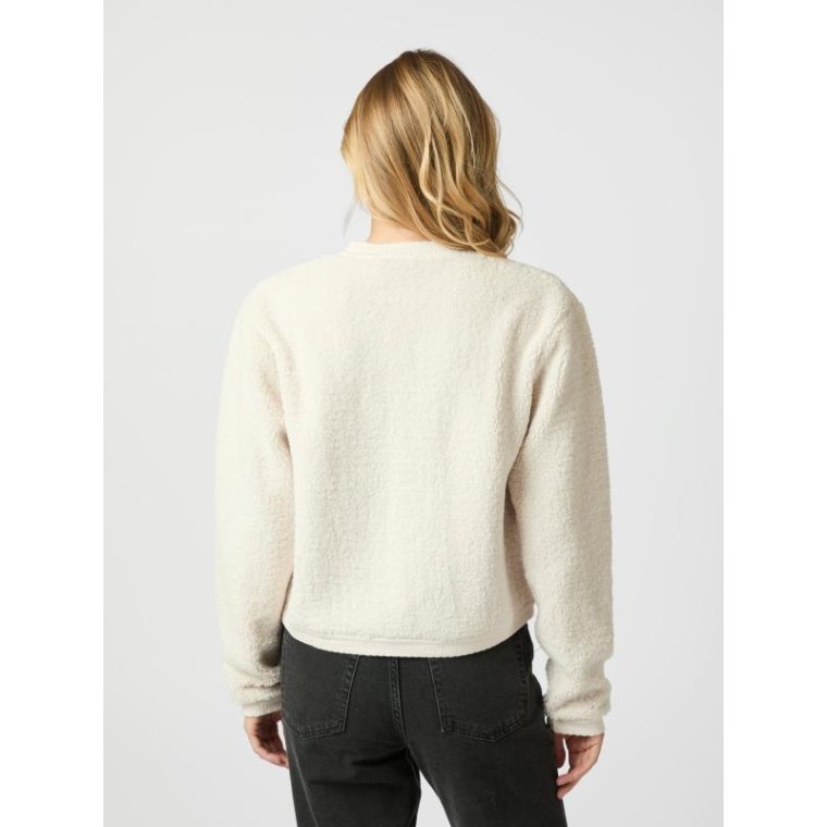 Neo Noir - Limo Fluffy Knit Cardigan - Creme