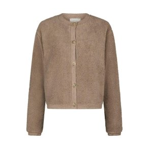 Neo Noir - Limo Fluffy Knit Cardigan - Dark Sand