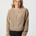 Neo Noir - Limo Fluffy Knit Cardigan - Dark Sand