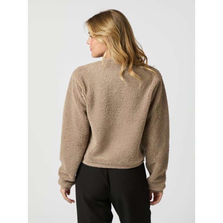 Neo Noir - Limo Fluffy Knit Cardigan - Dark Sand