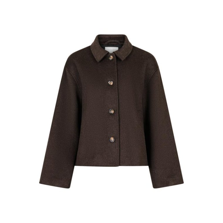 Neo Noir - Hamra Wool Jacket - Chocolate Brown