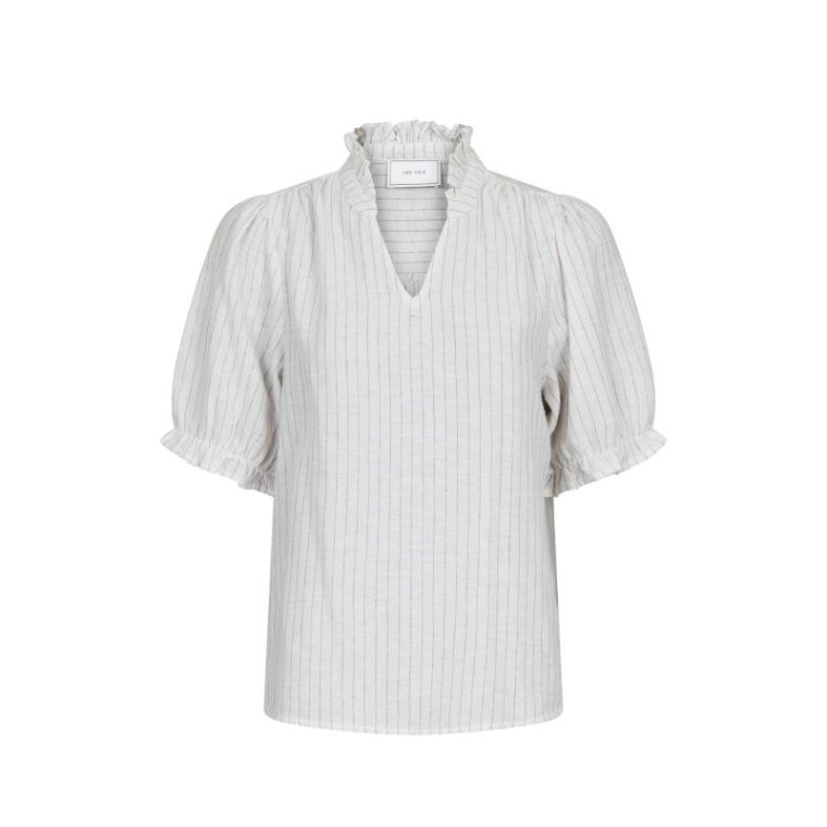 Neo Noir - ODESA SIMPLE STRIPE BLOUSE - Off White