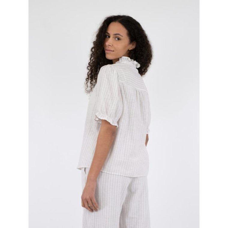 Neo Noir - ODESA SIMPLE STRIPE BLOUSE - Off White