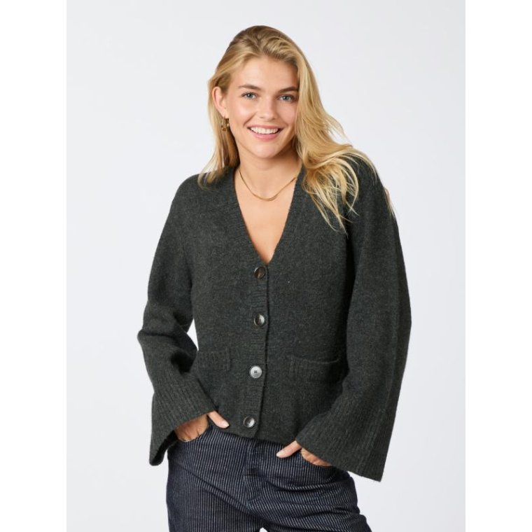 Neo Noir - PIXIE KNIT CARDIGAN - Antracit