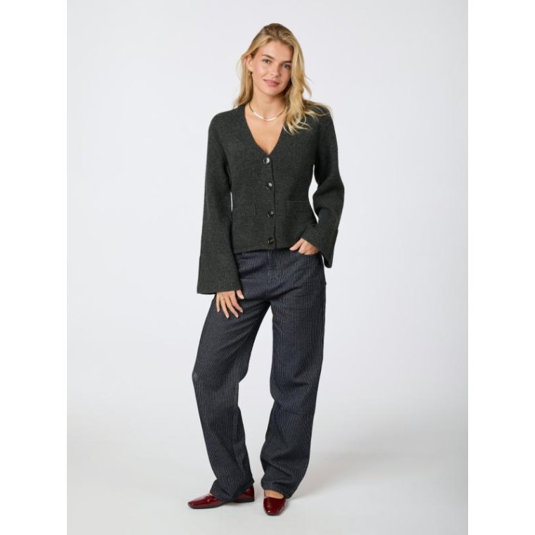 Neo Noir - PIXIE KNIT CARDIGAN - Antracit