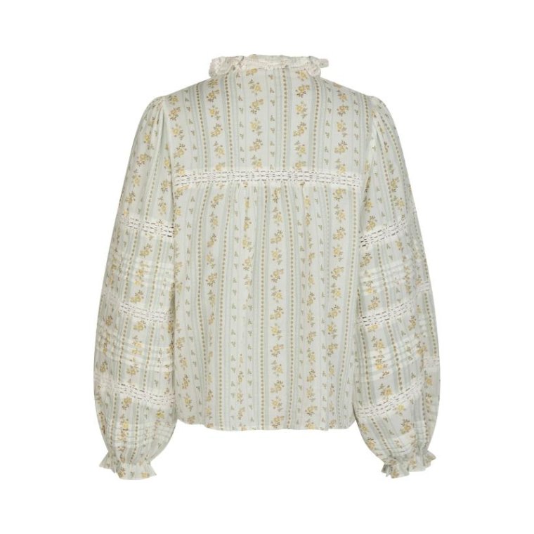 Neo Noir - Lyla Soft Border Blouse - Dusty Yellow