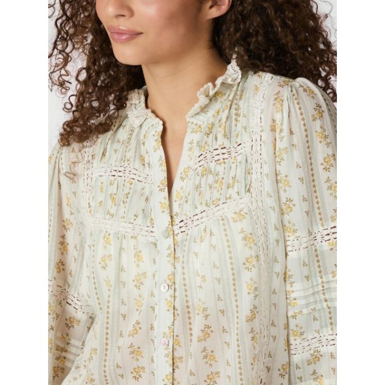 Neo Noir - Lyla Soft Border Blouse - Dusty Yellow