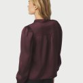 Neo Noir - Rosslyn Heavy Sateen Blouse - Burgundy