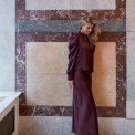 Neo Noir - Rosslyn Heavy Sateen Blouse - Burgundy