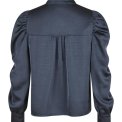 Neo Noir - Rosslyn Heavy Sateen Blouse - Midnight Blue